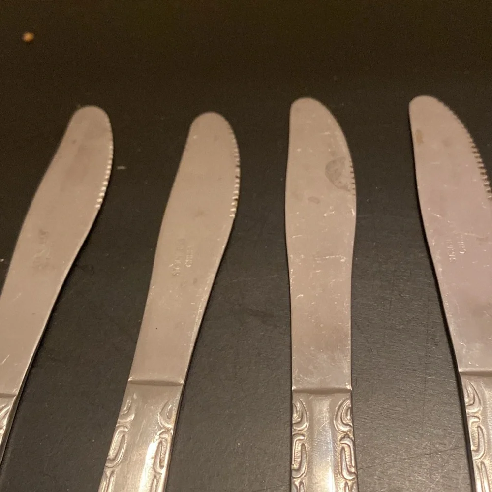 VTG 4 pieces flatware stainless steel butter knives replacement